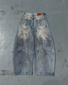 King Logo Slub Denim Buggy Pants
