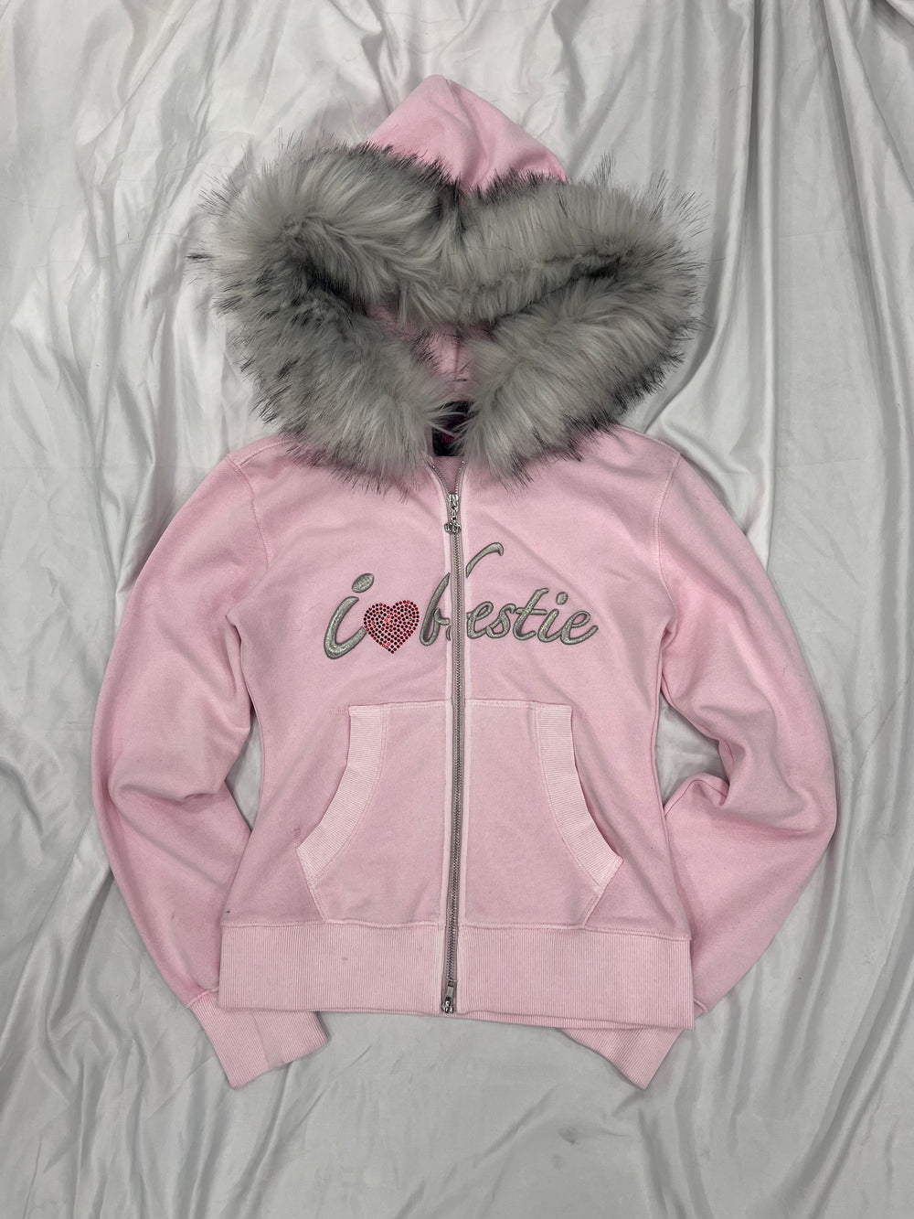 I Love Bestie Fur Zip Hoodie – YZ