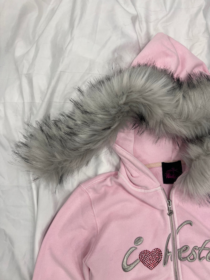 I Love Bestie Fur Zip Hoodie – YZ