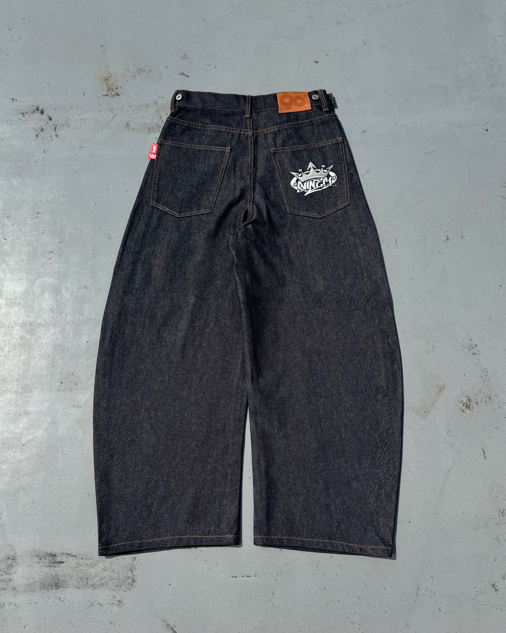 King Logo Slub Denim Buggy Pants – YZ King Logo Slub Denim Buggy Pants – YZ