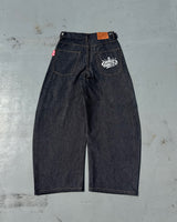 King Logo Slub Denim Buggy Pants