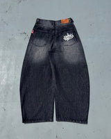 King Logo Slub Denim Buggy Pants