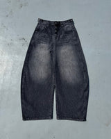 King Logo Slub Denim Buggy Pants