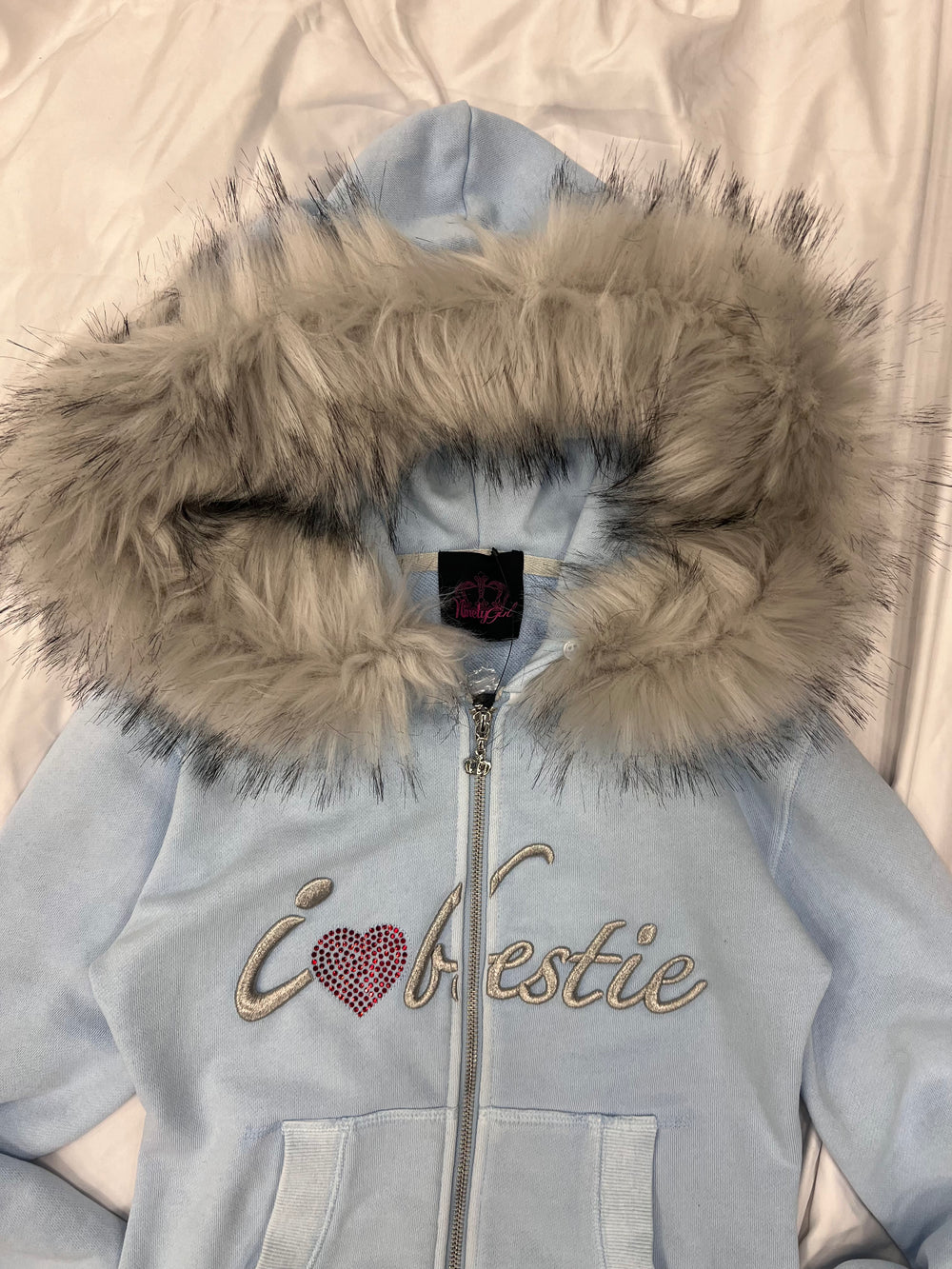 I Love Bestie Fur Zip Hoodie – YZ