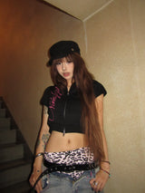 Ninety Girl Short Sleeve Zip Hoodie 