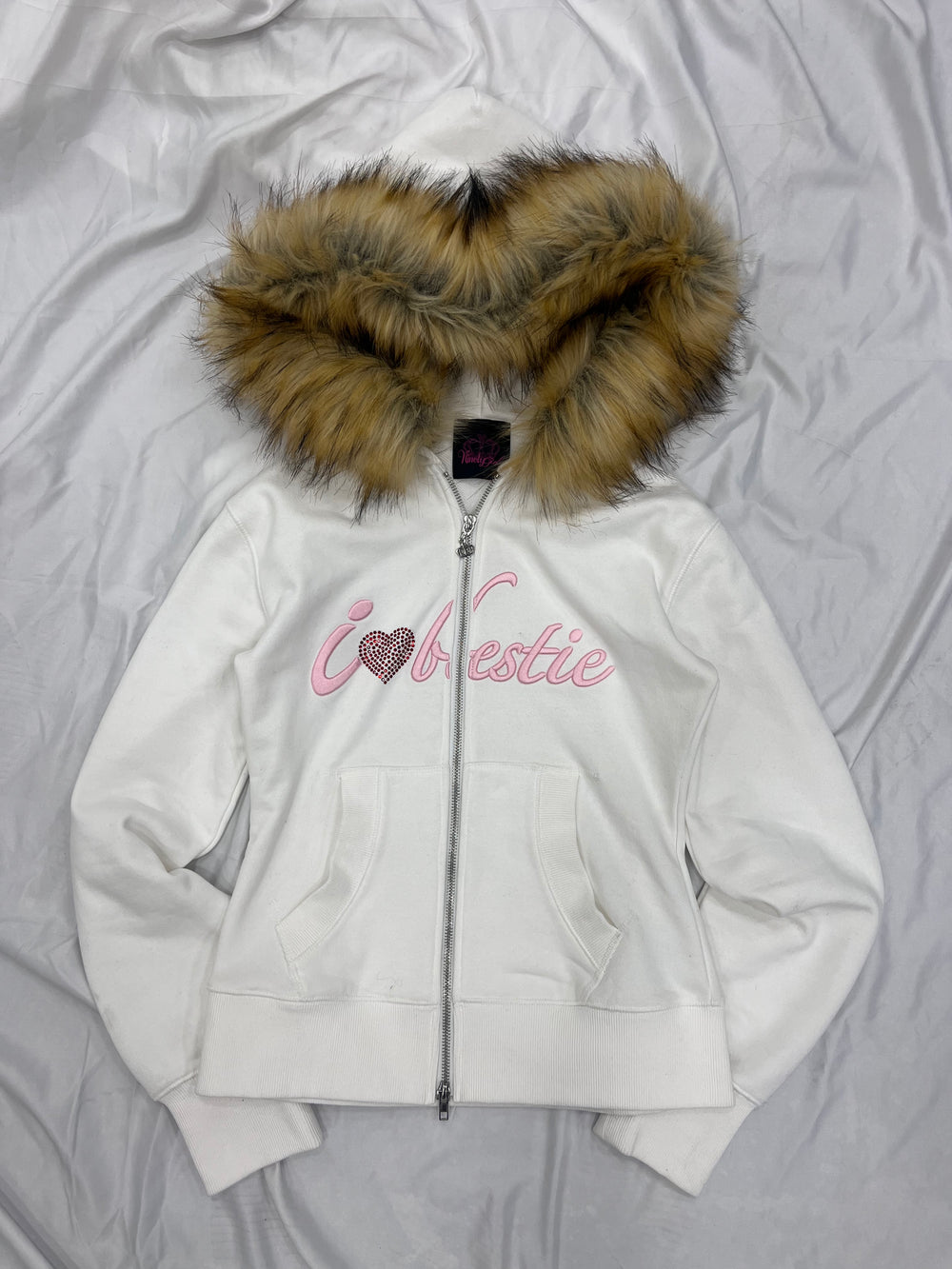 トップス 9090girl I Love Bestie Fur Zip Hoodie L I Love Bestie Fur Zip Hoodie – YZ