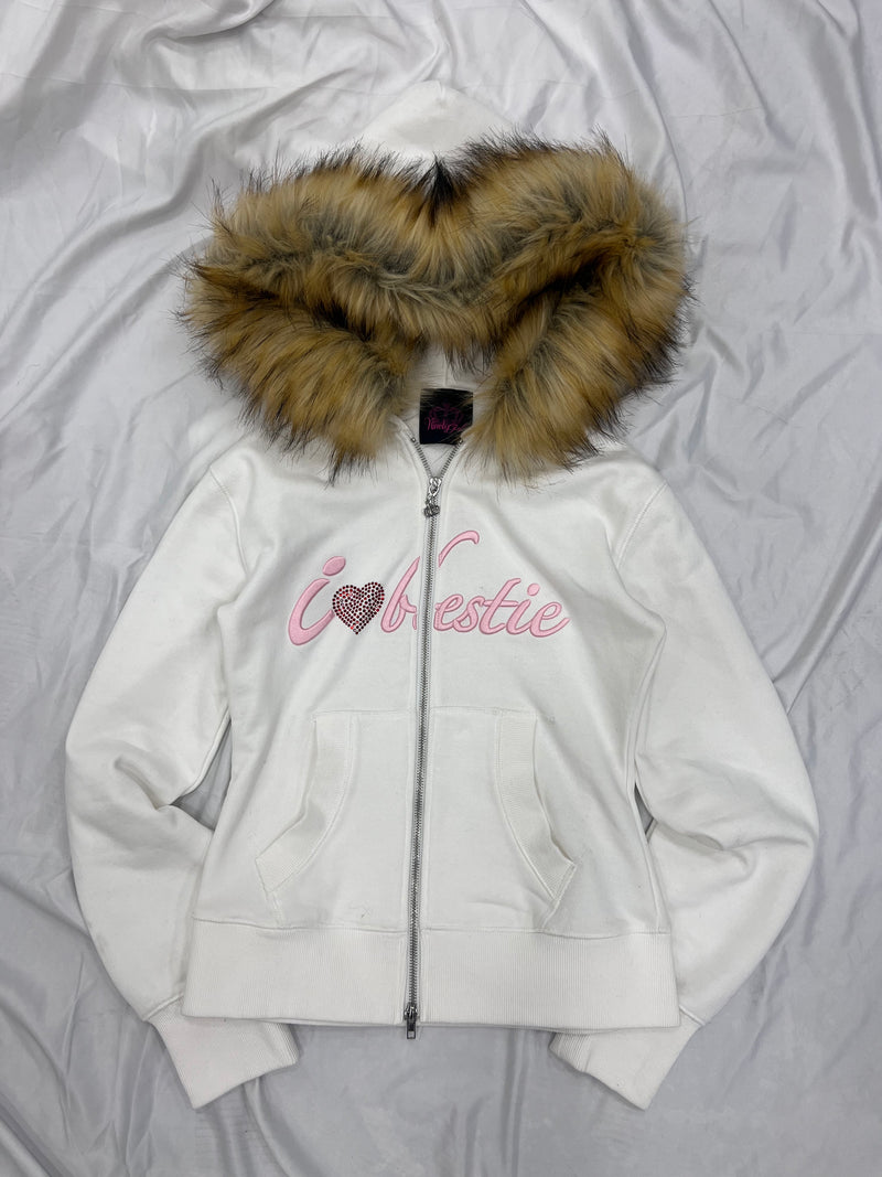 I Love Bestie Fur Zip Hoodie – YZ