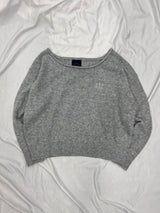 針織一字肩上衣 