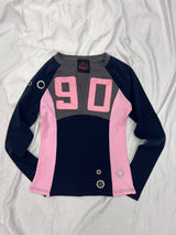 V領修身號碼T恤 