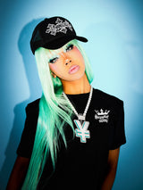 【9090xSUPPLIER】Cross Leather Patch Mesh Cap