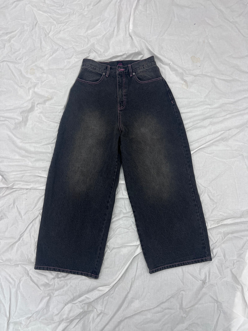 Ninety Girl Logo Buggy Denim Pants – YZ Ninety Girl Logo Buggy Denim Pants – YZ