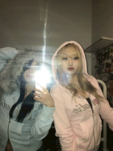 我愛最好的朋友毛絨拉鍊連帽衫 