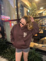 라인 스톤 아플리케 후드티 