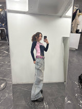 V領修身號碼T恤 