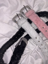 Glitter Fur Belt