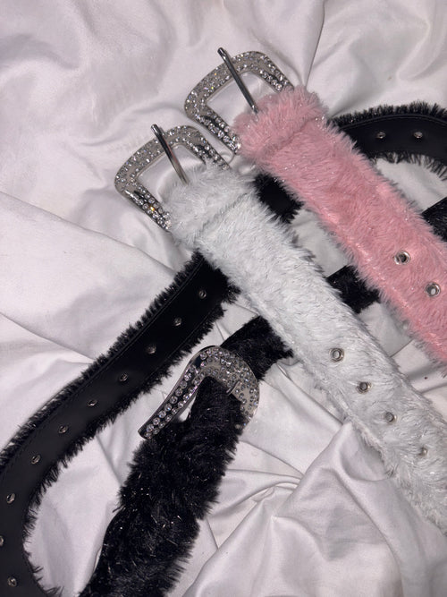 Glitter Fur Belt