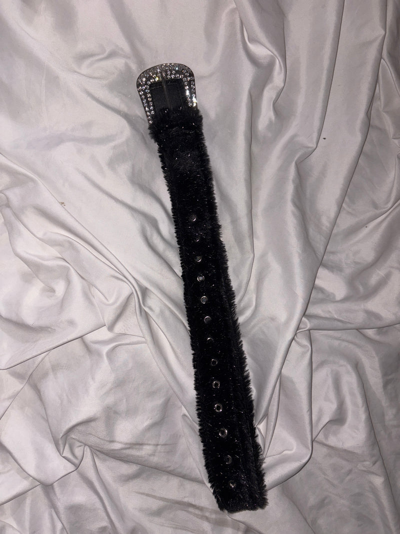Glitter Fur Belt