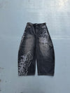 Tribal Logo Slub Denim Baggy Pants