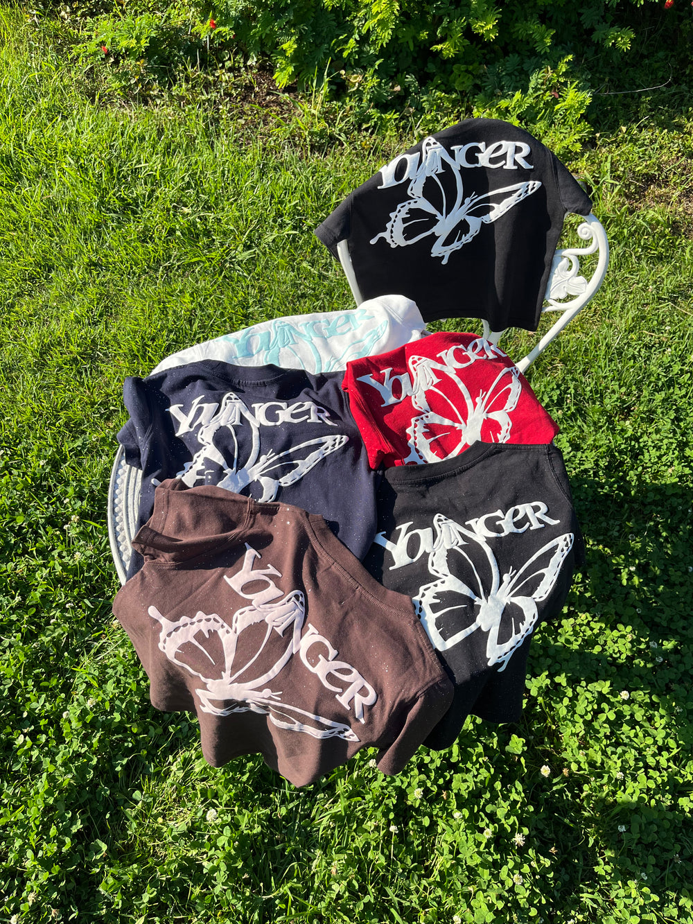 Butterfly logo glitter assortment ss tee – YZ