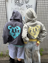BICOLOR HEART LOGO HOODIE 