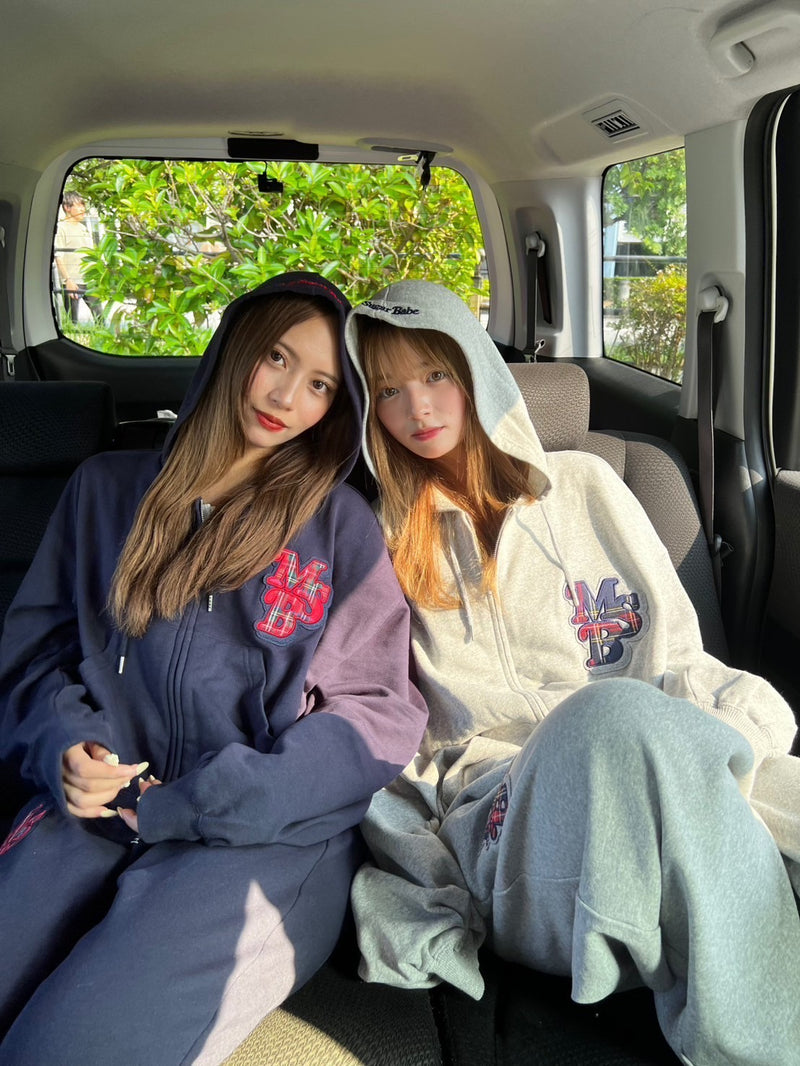 Assort appliqué  zip hoodie