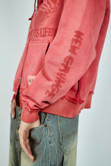 Grunge graphic zip hoodie