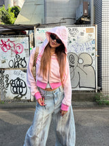 BICOLOR HEART LOGO HOODIE 