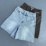 FLARE DENIM SHORTS