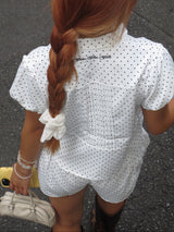 puff sleeve shirt set