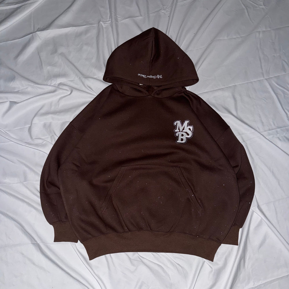 line stone glitter hoodie – YZ