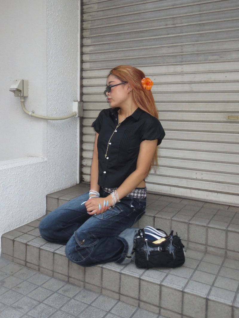 puff sleeve shirt set