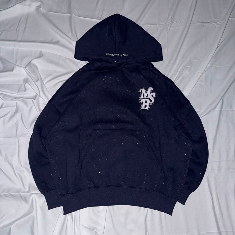 line stone glitter hoodie – YZ