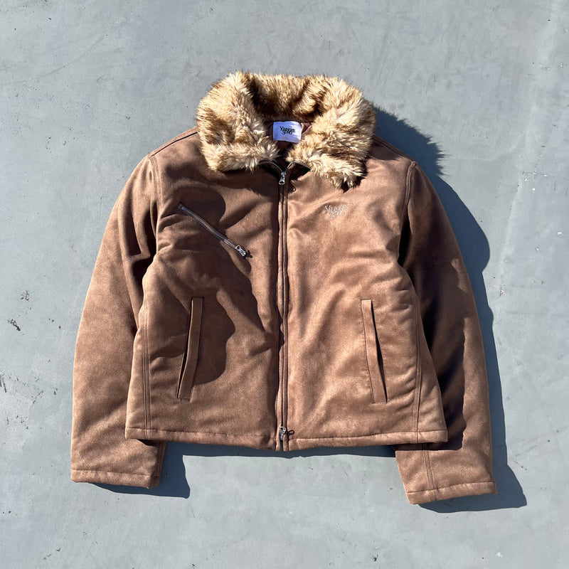 Suede far blouson