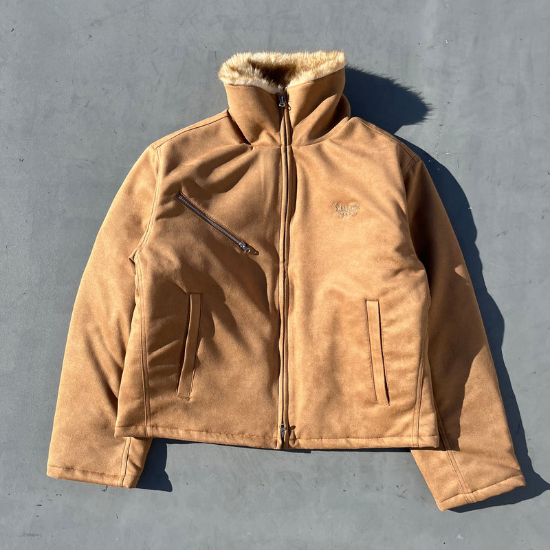 Suede far blouson