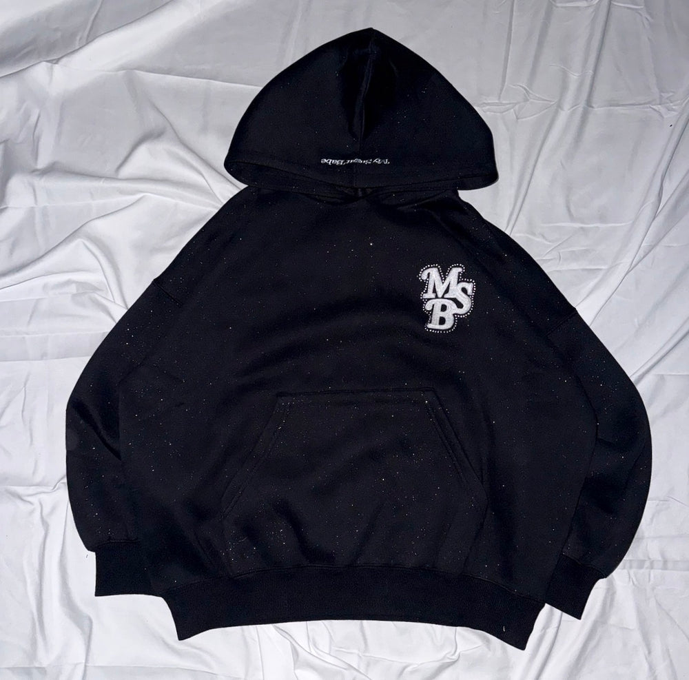 line stone glitter hoodie – YZ