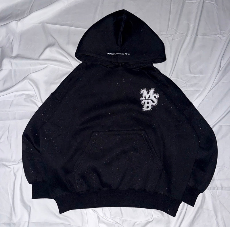 line stone glitter hoodie – YZ