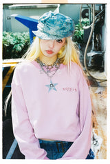 NINETY 로고 크루넥 스웨트 