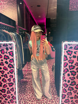 Distressed Print Straight Pants 
