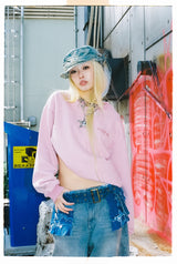 NINETY 로고 크루넥 스웨트 