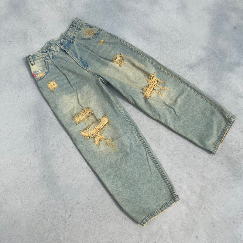9090 × Wudge Boy Damage Denim Pants – YZ 9090 × Wudge Boy Damage Denim Pants – YZ
