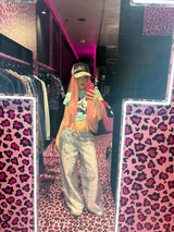 Distressed Print Straight Pants 
