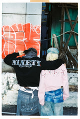 NINETY 로고 크루넥 스웨트 