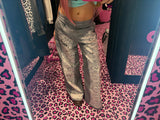 Distressed Print Straight Pants 