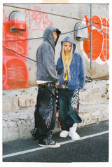 Tribal Logo Slub Denim Baggy Pants