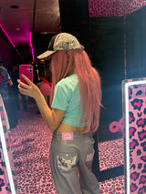 Distressed Print Straight Pants 