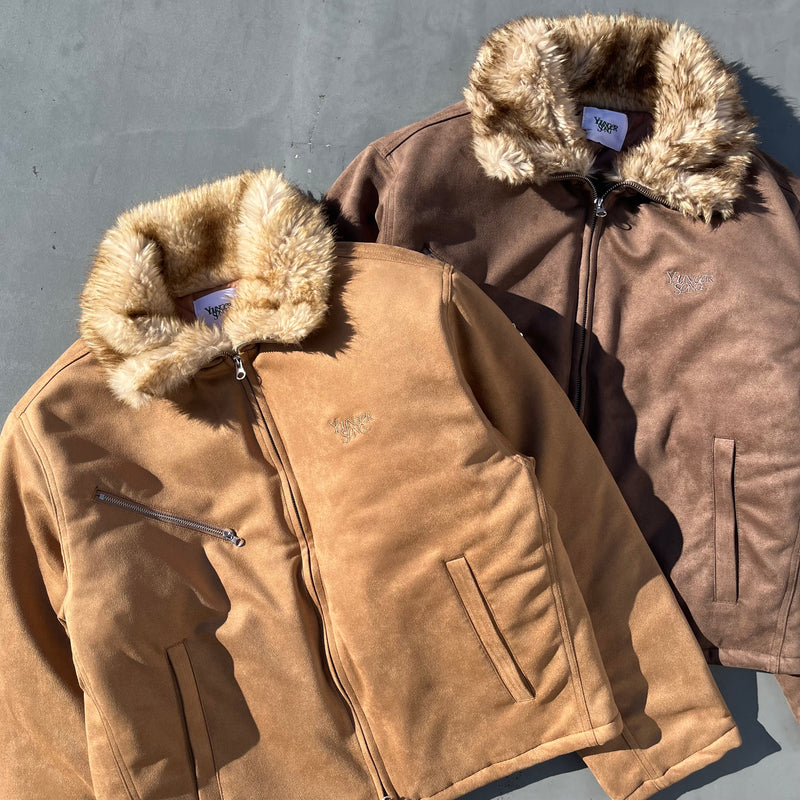 Suede far blouson