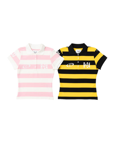 Curve Fit Striped Polo