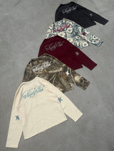 Cursive Logo Henley Neck Thermal L/S Tee
