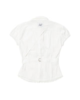 Back belt short-sleeved shirt