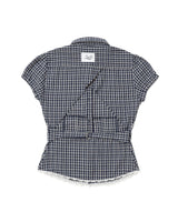Back belt short-sleeved shirt